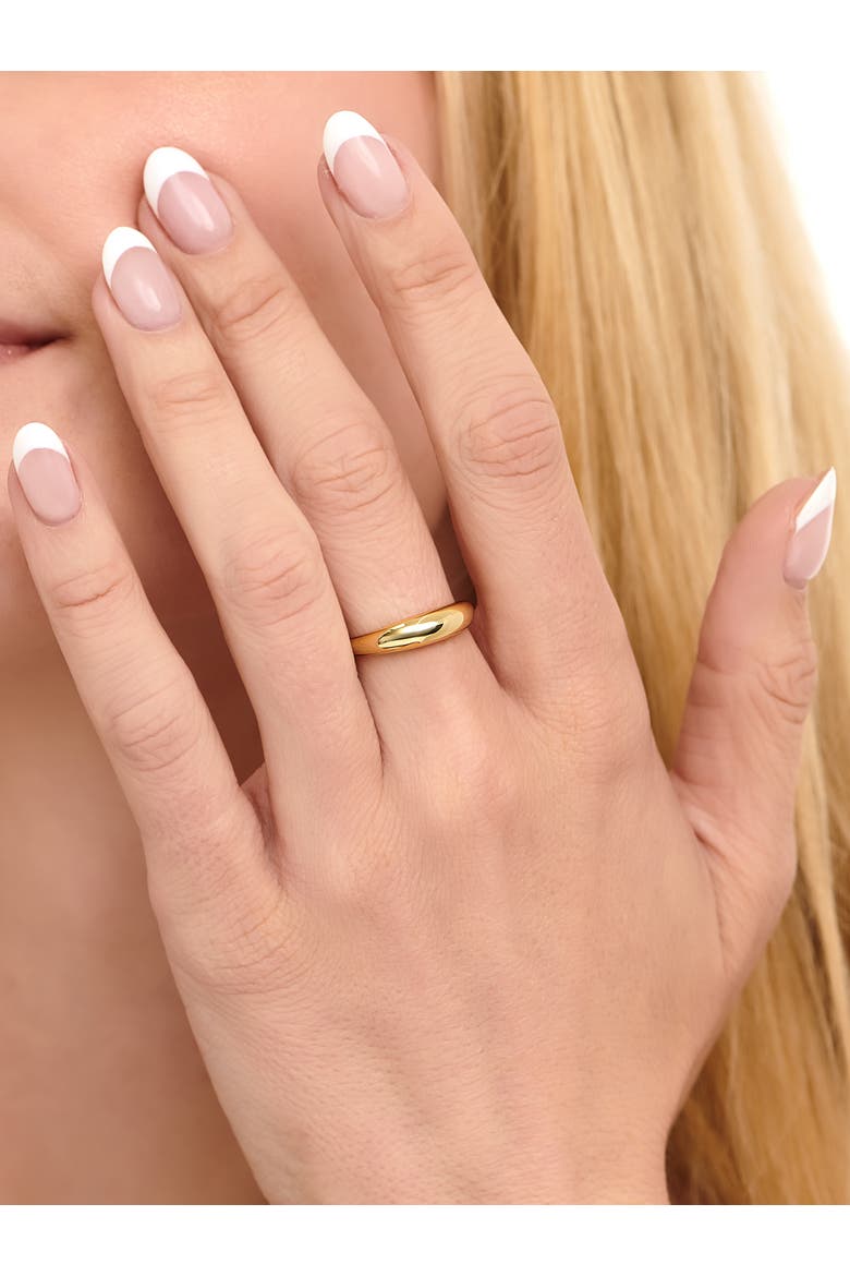 Dome Ring in Gold Plated Sterling Silver, Alternate, color, Yellow Gold