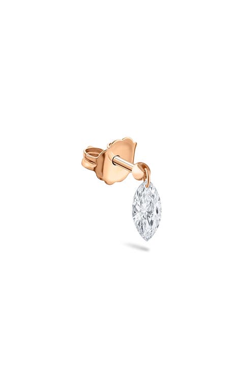 Floating Marquise Diamond Single Charm Stud Earring
