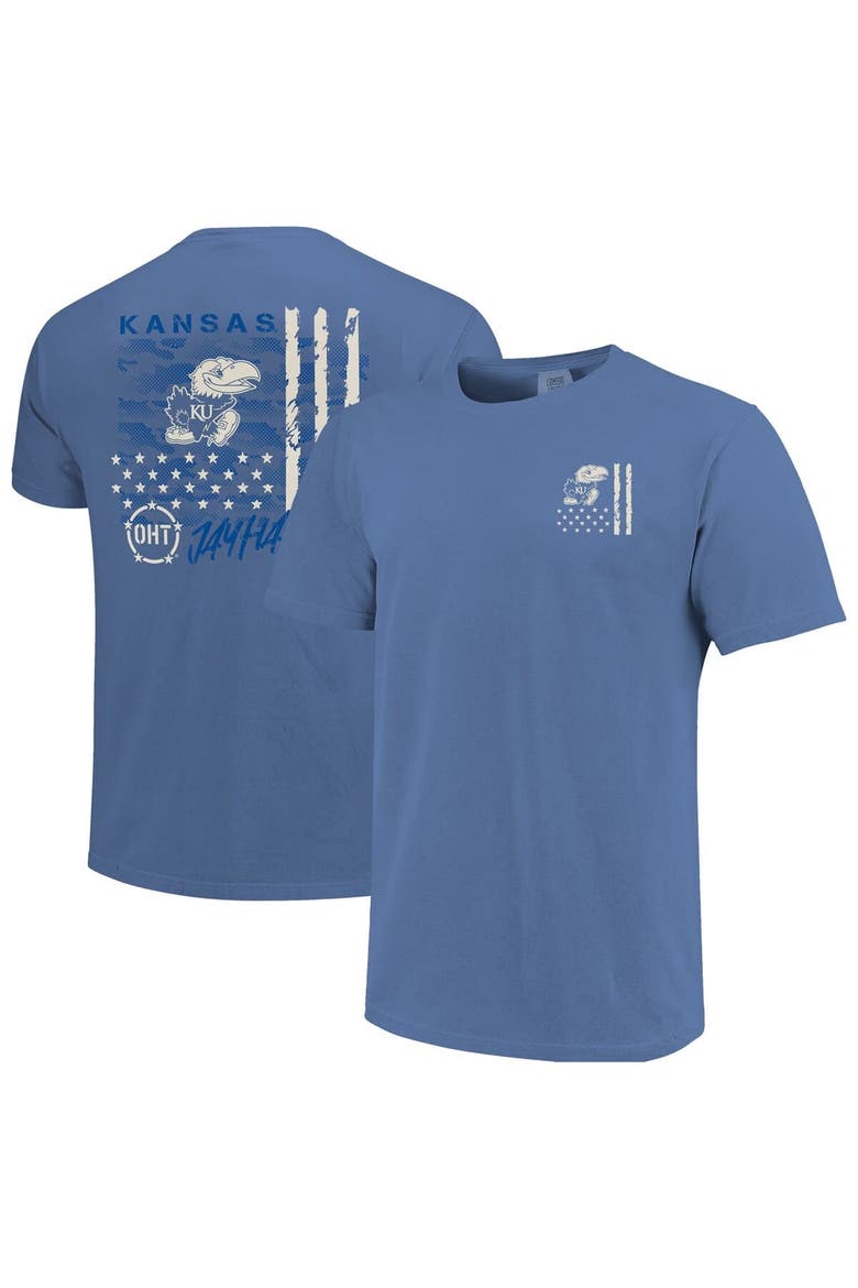 Men's  Royal Kansas Jayhawks Comfort Colors OHT Camo Overlay T-Shirt, Main, color, Royal