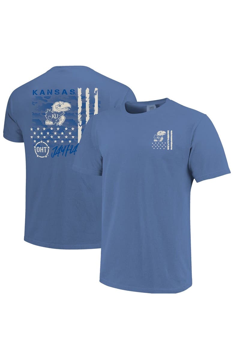 IMAGE ONE Men's  Royal Kansas Jayhawks Comfort Colors OHT Camo Overlay T-Shirt, Main, color, Royal