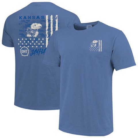 Men's  Royal Kansas Jayhawks Comfort Colors OHT Camo Overlay T-Shirt