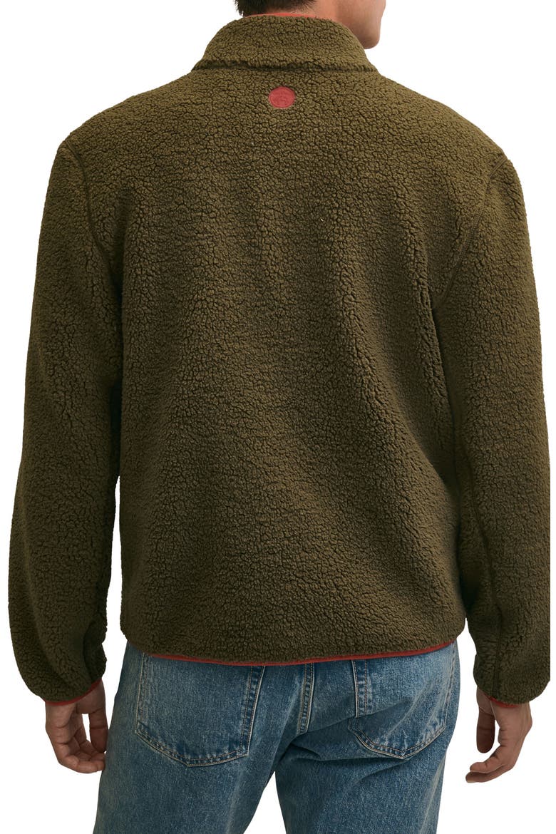 Teddy Fleece Zip Jacket, Alternate, color, GREEN BROWN HTR