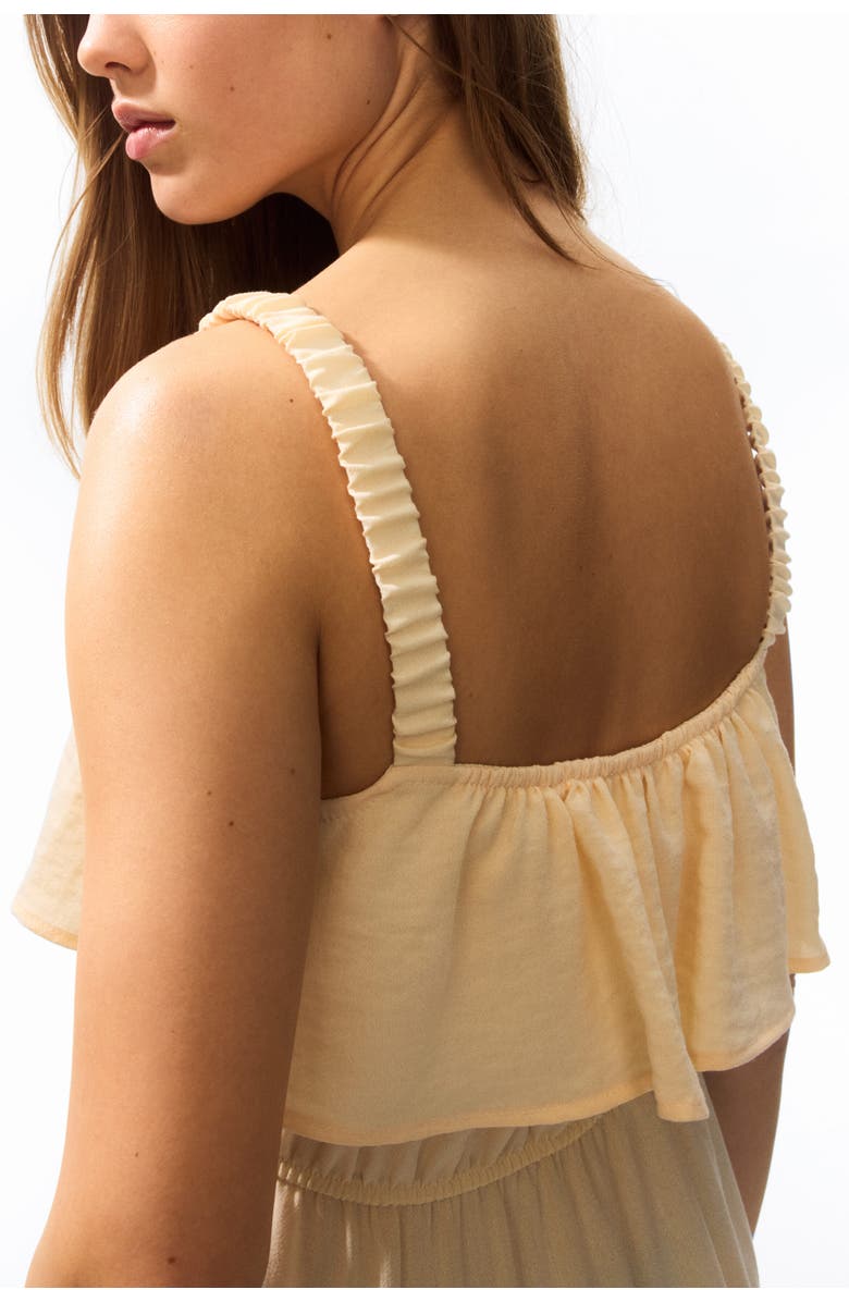 H&M Flounced Tiered Dress, Alternate, color, Light Yellow