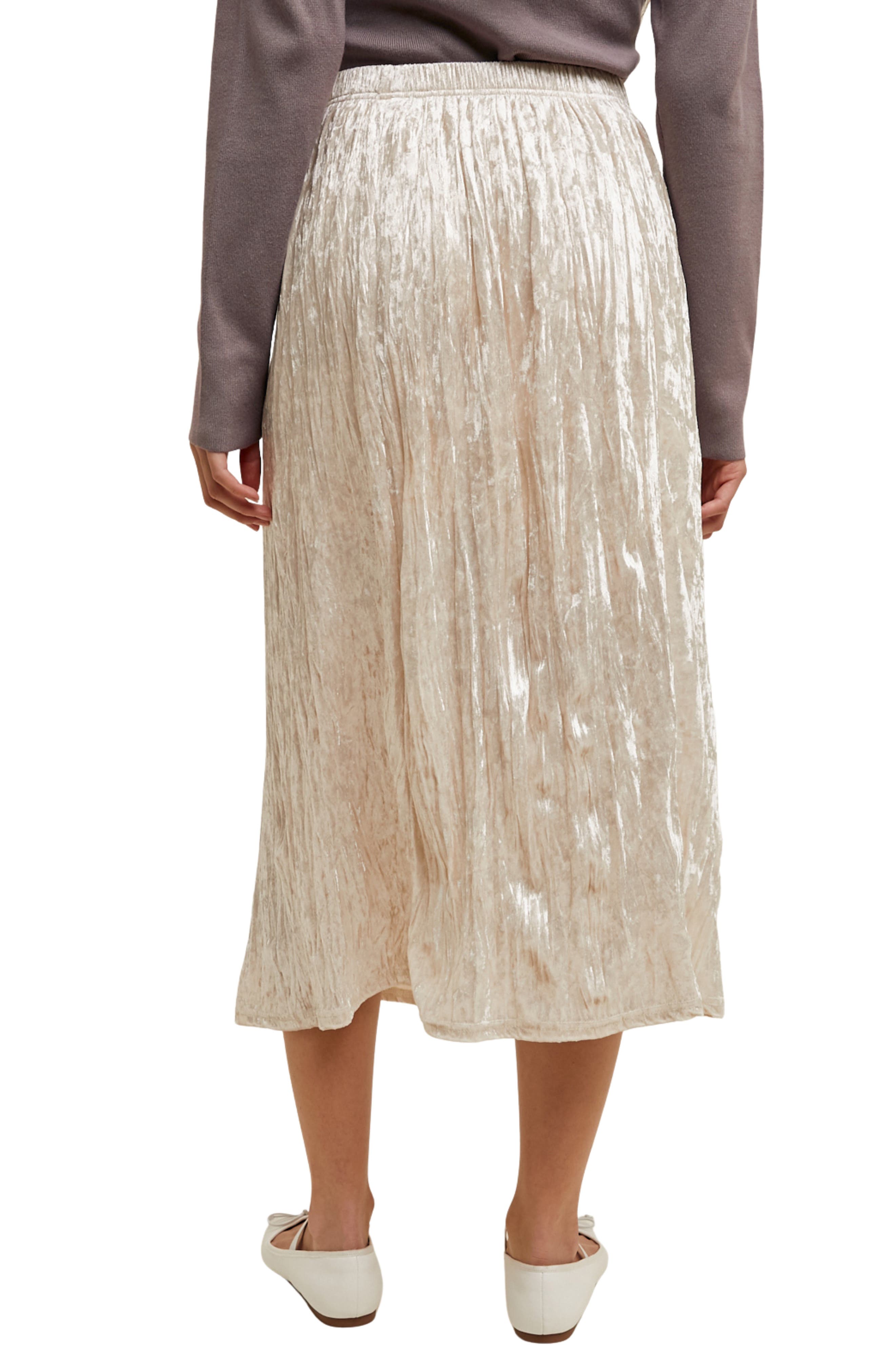 Crinkle Velvet Midi Skirt - image 4