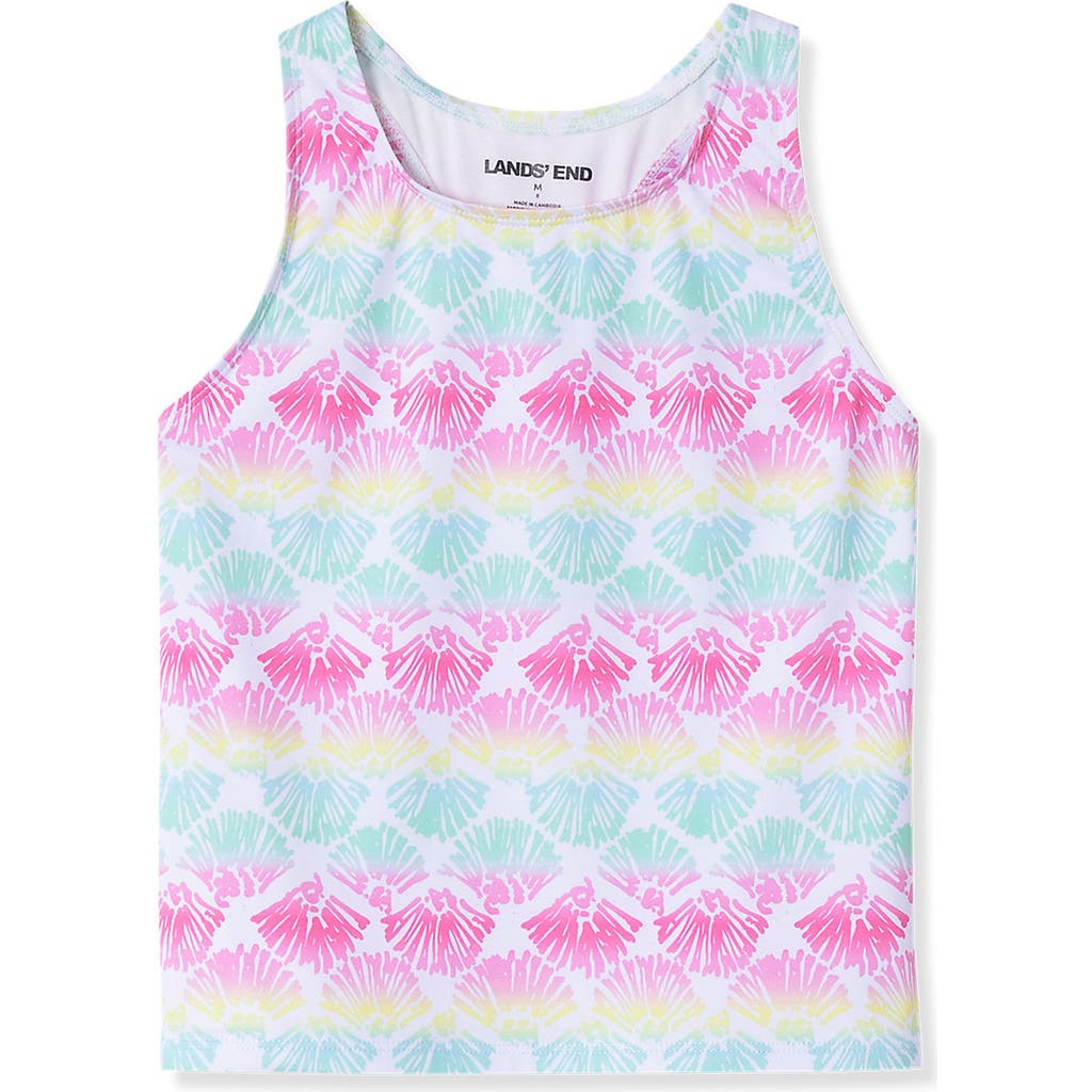 Lands' End Girls Slim Tankini Swimsuit Top In Pastel Shells