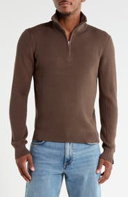 rag & bone Danton Quarter Zip Cotton Sweater
