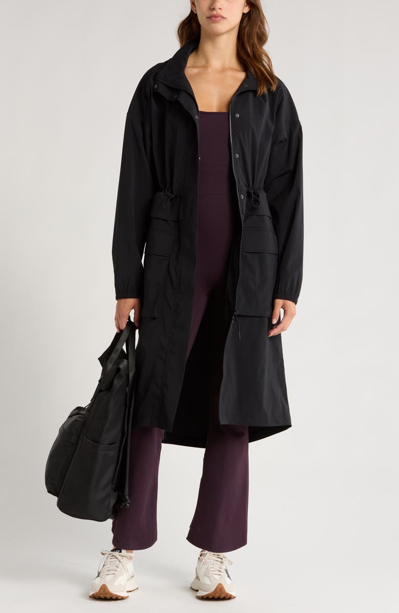 Zella Step Out Water Repellent Jacket with Stowaway Hood, Alternate, color, 