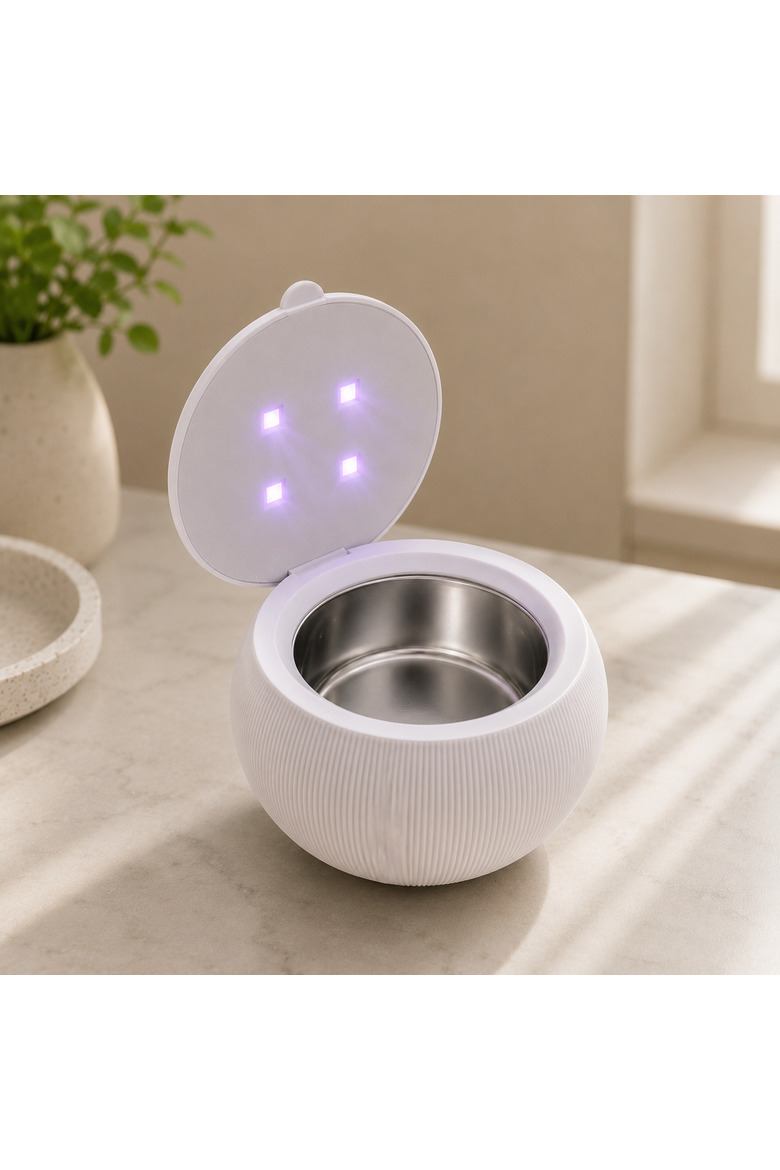 Ultrasonic Cleaner Pod with UV Sterilization, Alternate, color, White
