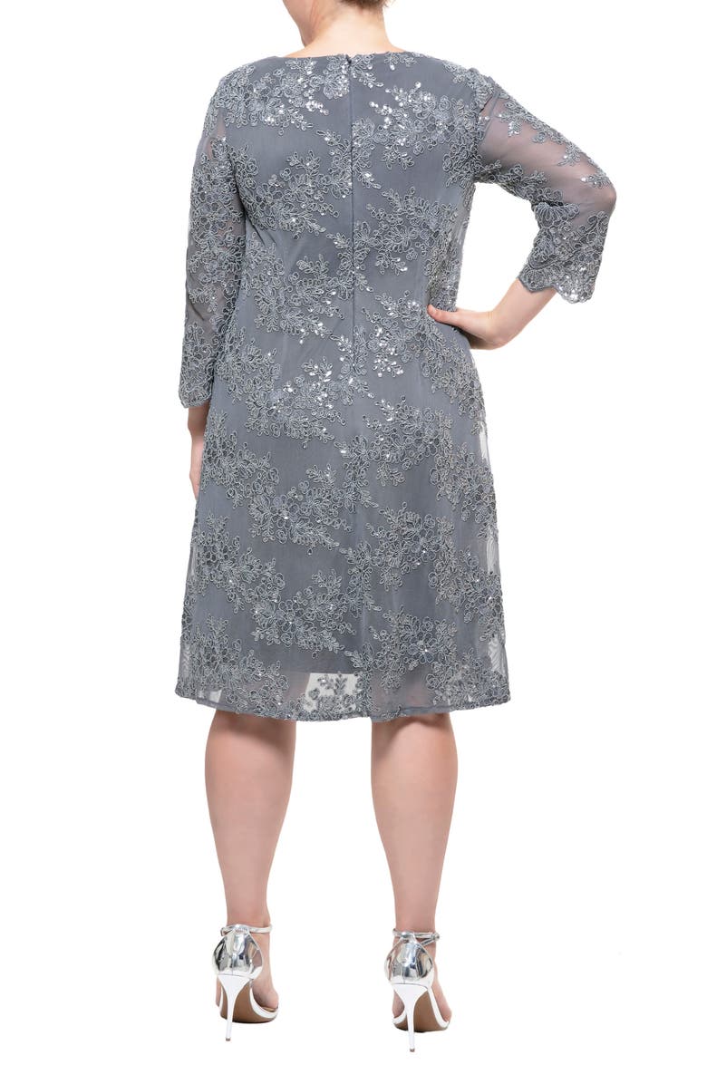 Alex Evenings Embroidered Mock Jacket Cocktail Dress, Alternate, color, 