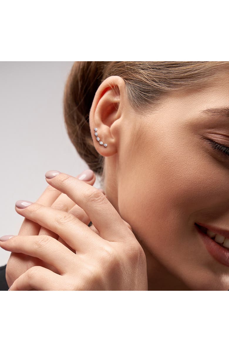 DELMAR Lab Created Moissanite Ear Crawlers, Alternate, color, White