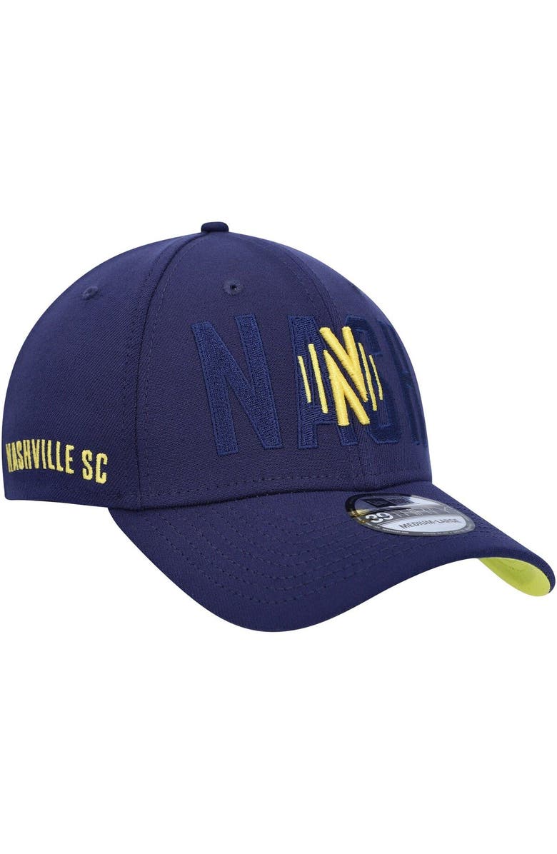 New Era Men's New Era Navy Nashville SC Kick Off 39THIRTY Flex Hat, Main, color,