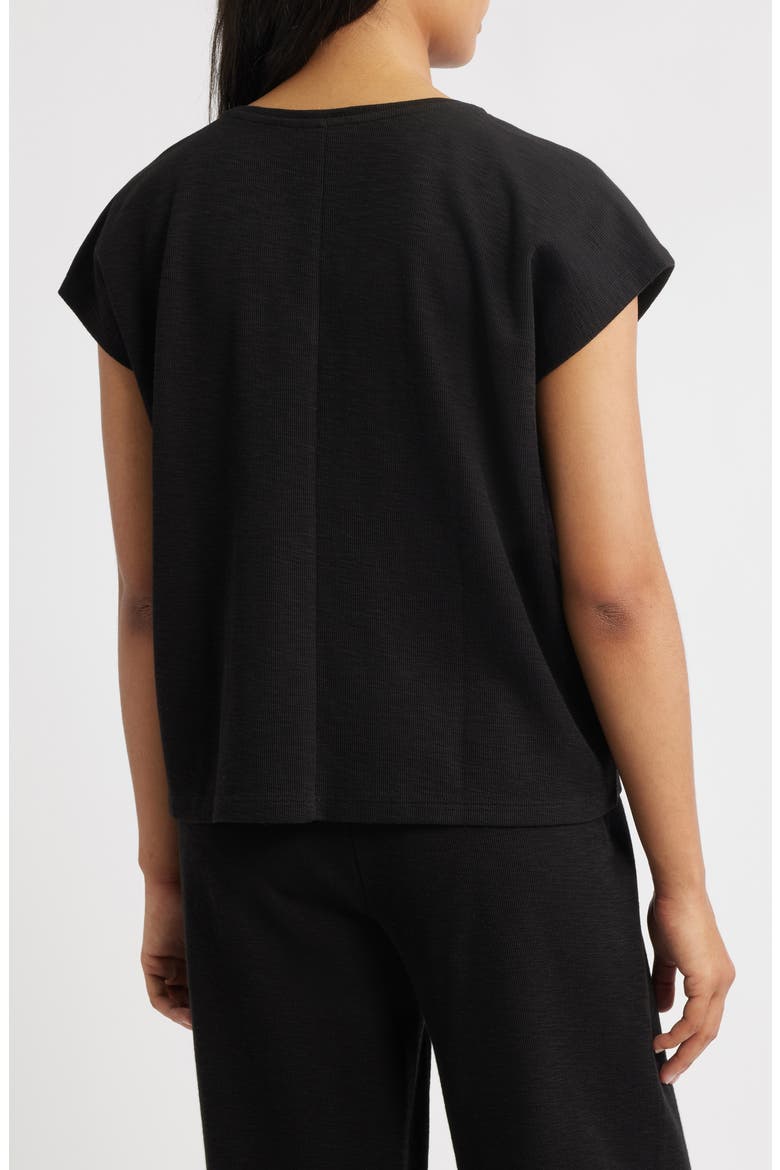 V-Neck Organic Cotton Crewneck T-Shirt, Alternate, color, BLACK