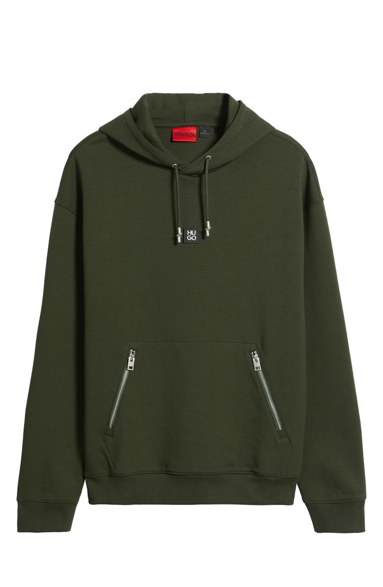 HUGO Dargen Knit Pullover Hoodie, Alternate, color, Dark Green