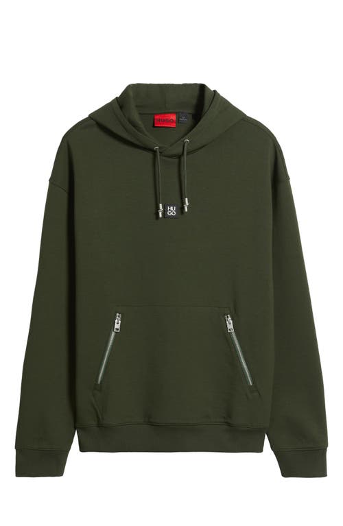 Hugo Boss Hugo Dargen Knit Pullover Hoodie In Green