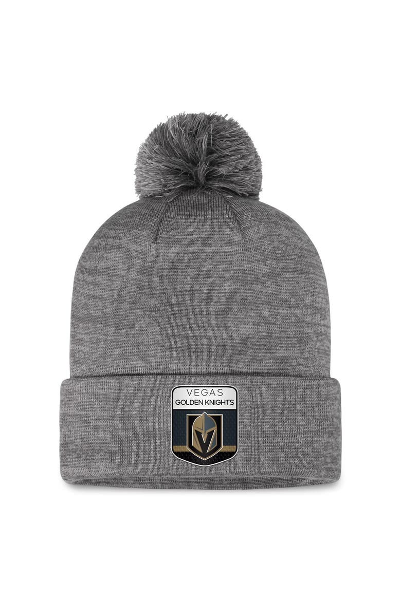 Men's Fanatics Branded  Gray Vegas Golden Knights Authentic Pro Home Ice Cuffed Knit Hat with Pom, Main, color, Gray