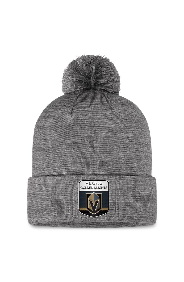 FANATICS Men's Fanatics Branded Gray Vegas Golden Knights Authentic Pro Home Ice Cuffed Knit Hat with Pom, Main, color, Gray