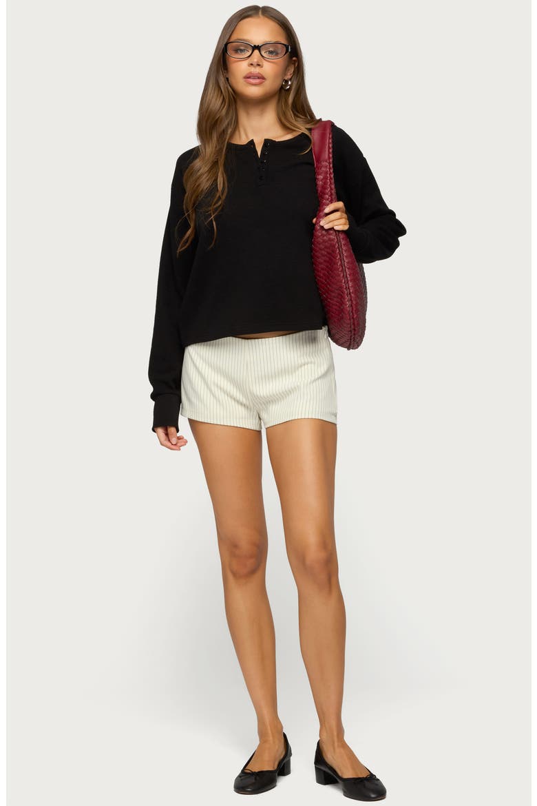 Deni Waffle Knit Henley, Alternate, color, BLACK