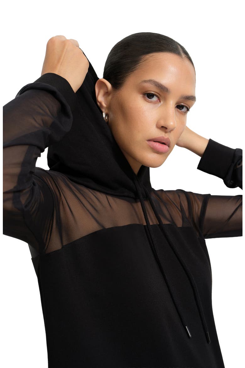 Park Hooded Sweatshirt Dress, Alternate, color, BLACK