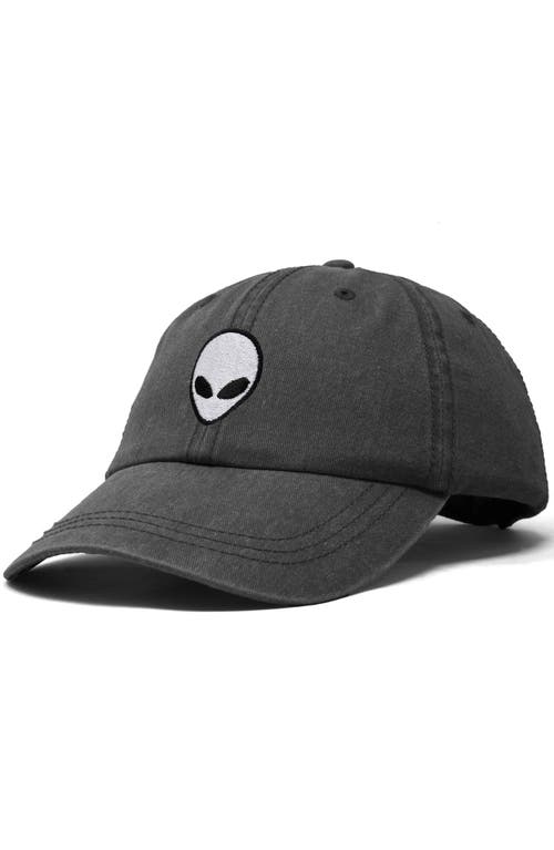 Dalix Alien Embroidered Classic Dad Cap In Washed Gray