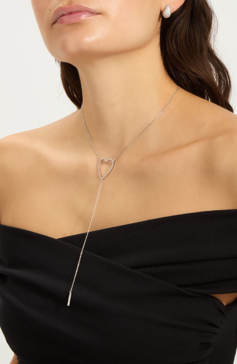 Adornia Set of 3 Mama Heart Necklaces, Alternate, color, Silver