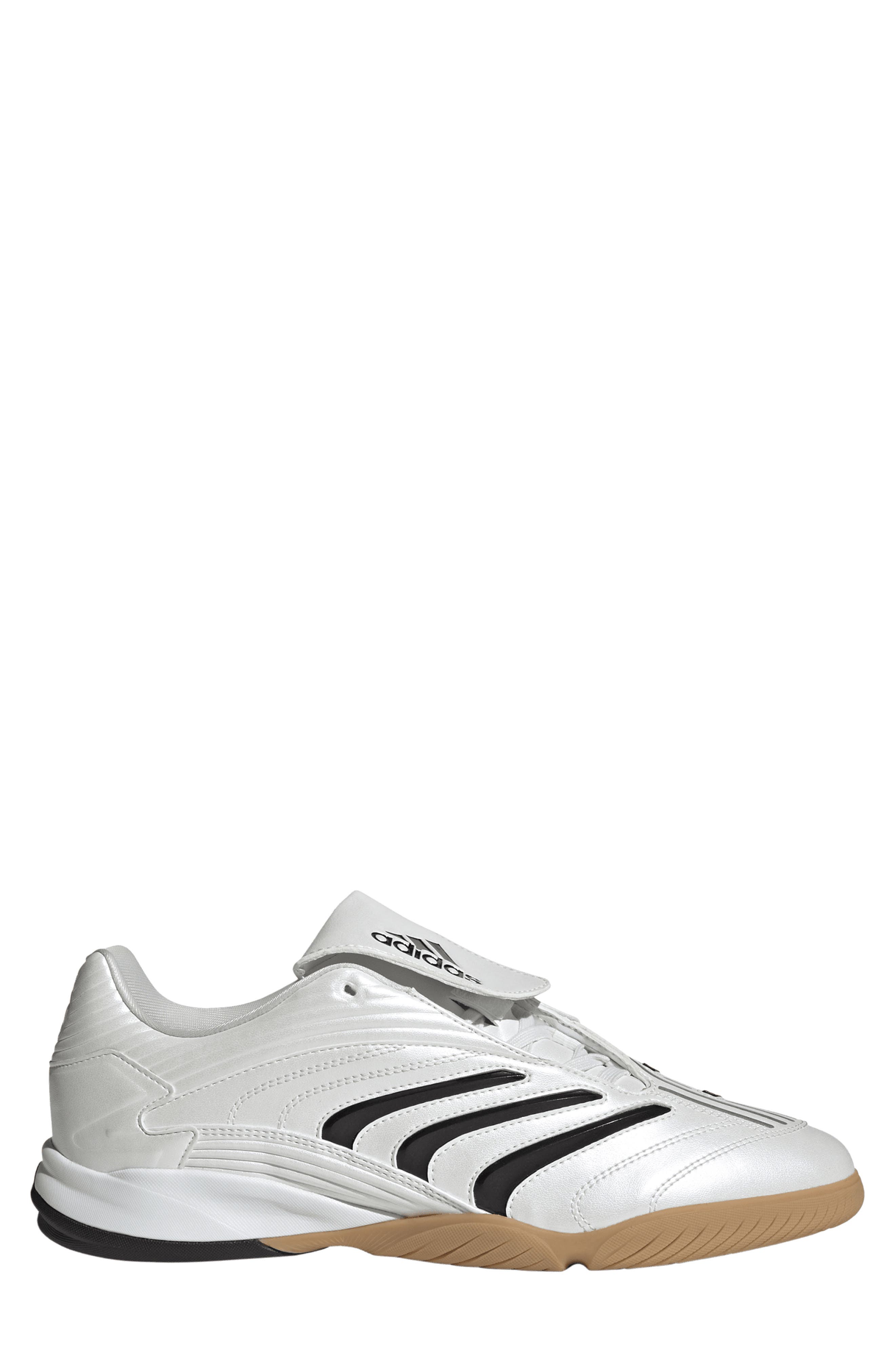 adidas Gender Inclusive Predator Sala Soccer Sneaker, Alternate, color, Zero Metallic/ Black/ Gum