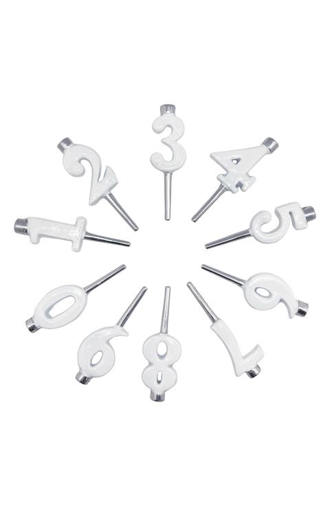 Enamel Recycled Aluminum Number Candleholder Set