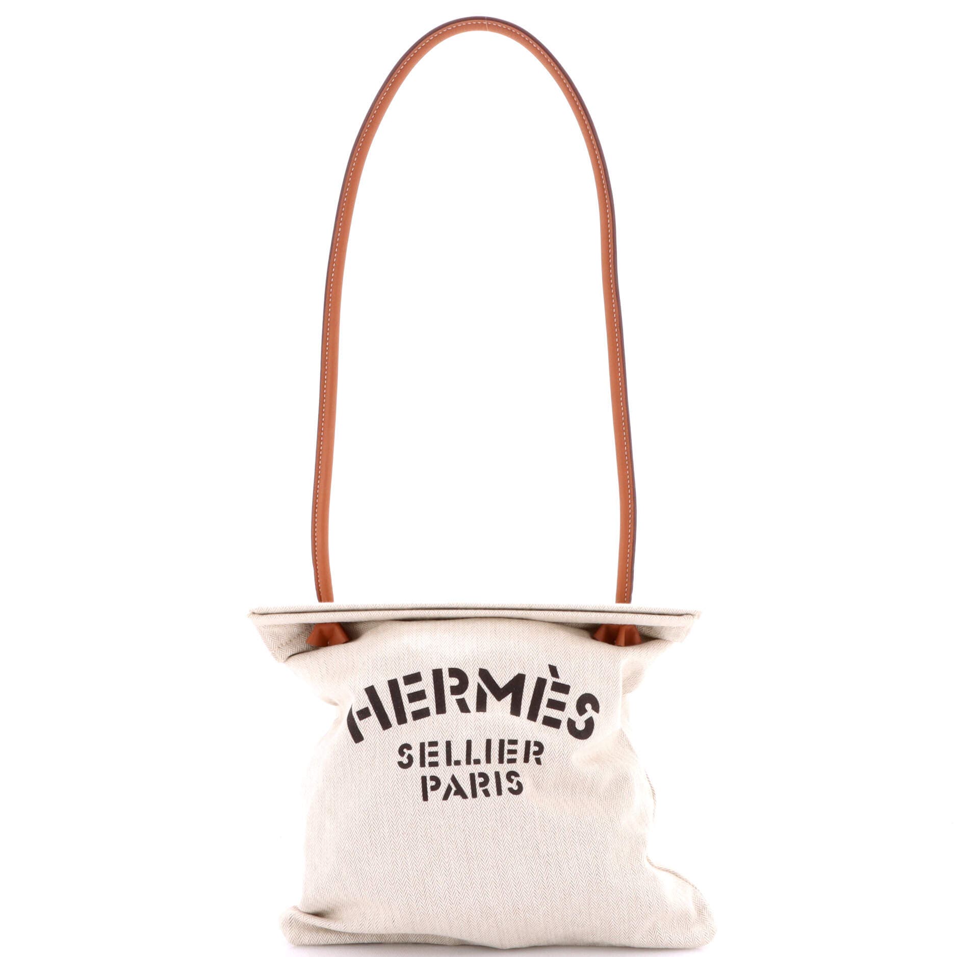 Pre-Owned Hermes Aline Bag Toile MM, Main, color, Ecru