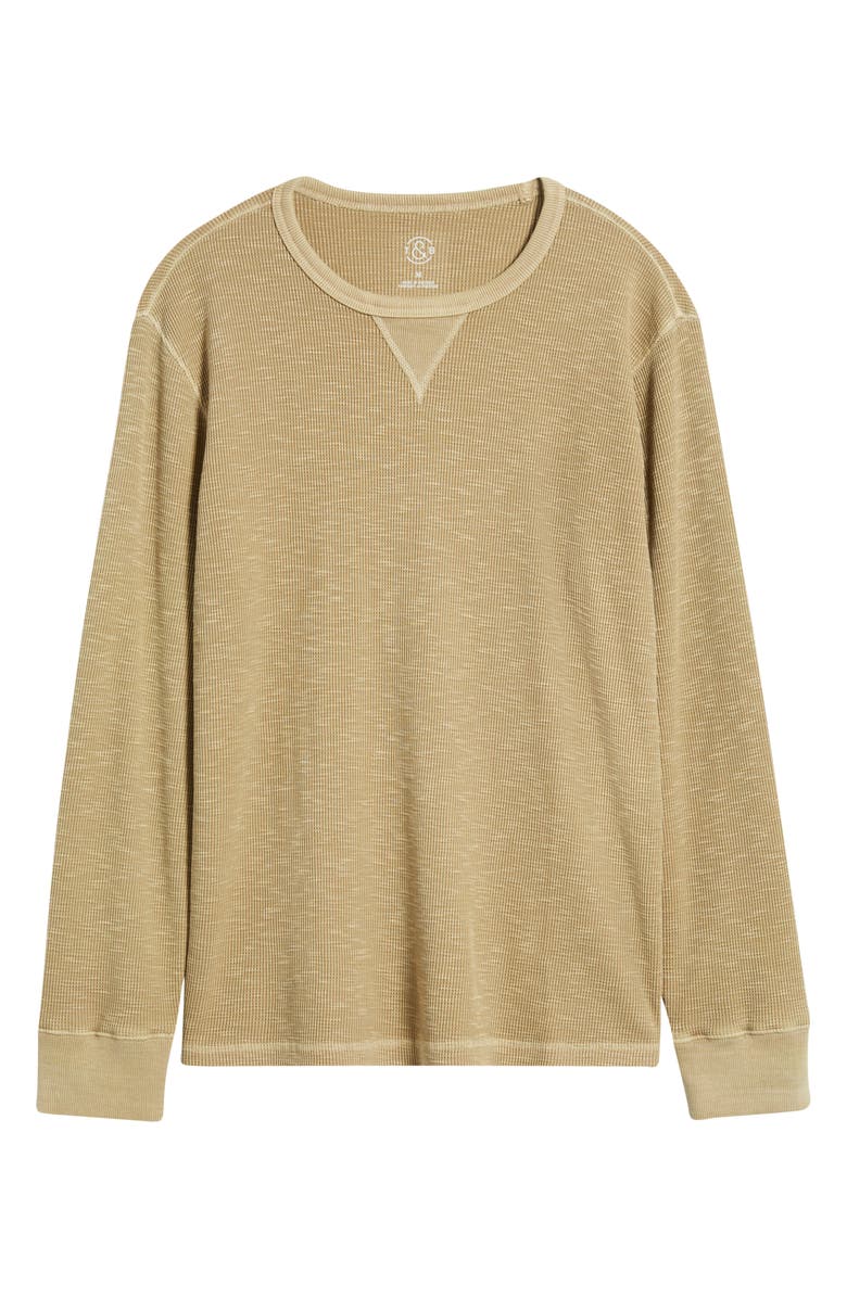 Treasure & Bond Thermal Waffle Slub Knit Long Sleeve T-Shirt, Alternate, color, Tan Kelp