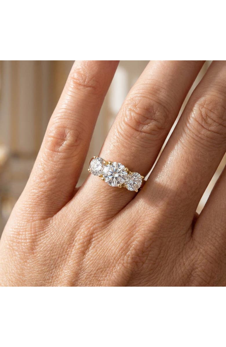 Bliss Diamond Certified 5Ct Three Stone Diamond Engagement Anniversary Ring 14k Gold Lab Grown, Alternate, color, 14K Yellow Gold