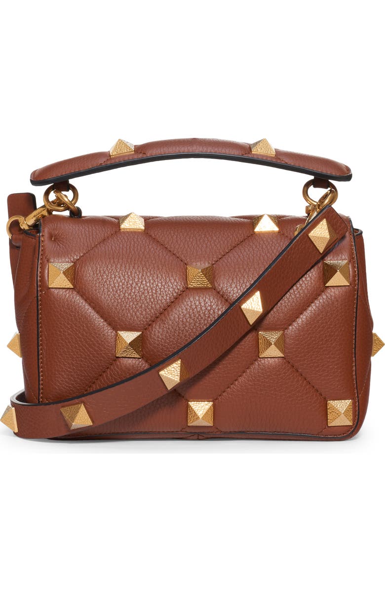 Valentino Garavani Medium Roman Stud Matelassé Leather Shoulder Bag, Alternate, color,