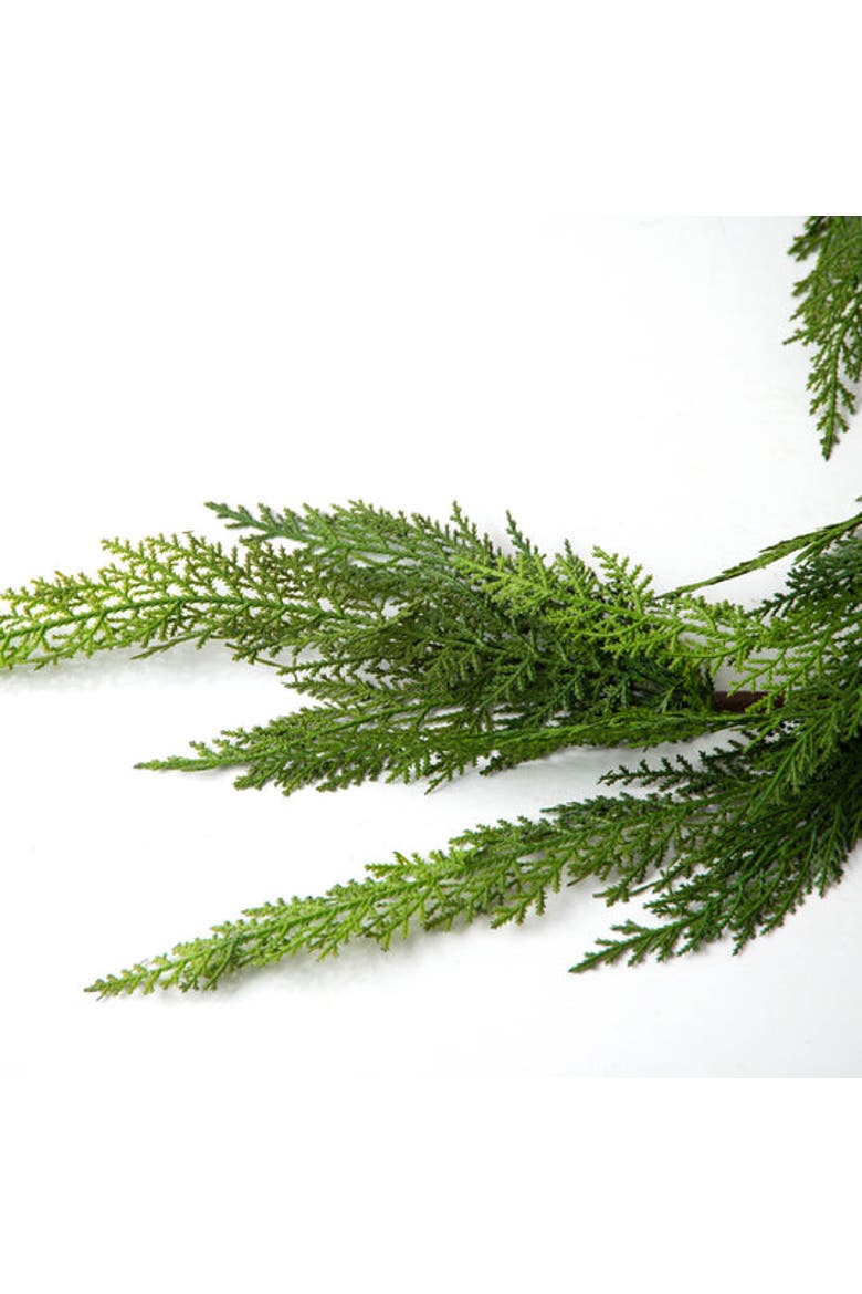 Real Touch Lebanon Cedar Christmas Front Door Garland or Table Runner, Alternate, color, Green (96"L x 8"W x 6"D)