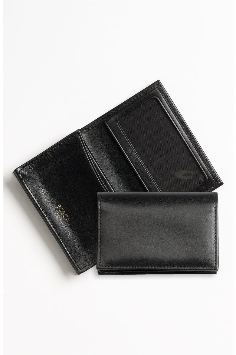 Old Leather Gusset Wallet, Main, color, BLACK