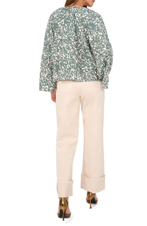 1.state Print Bell Sleeve Top In Dark Forest