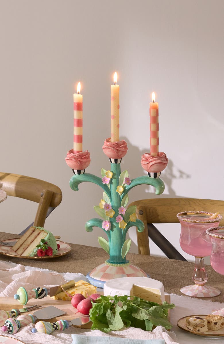 MACKENZIE CHILDS Set of 6 Pink Dinner Candles, Alternate, color, Pink