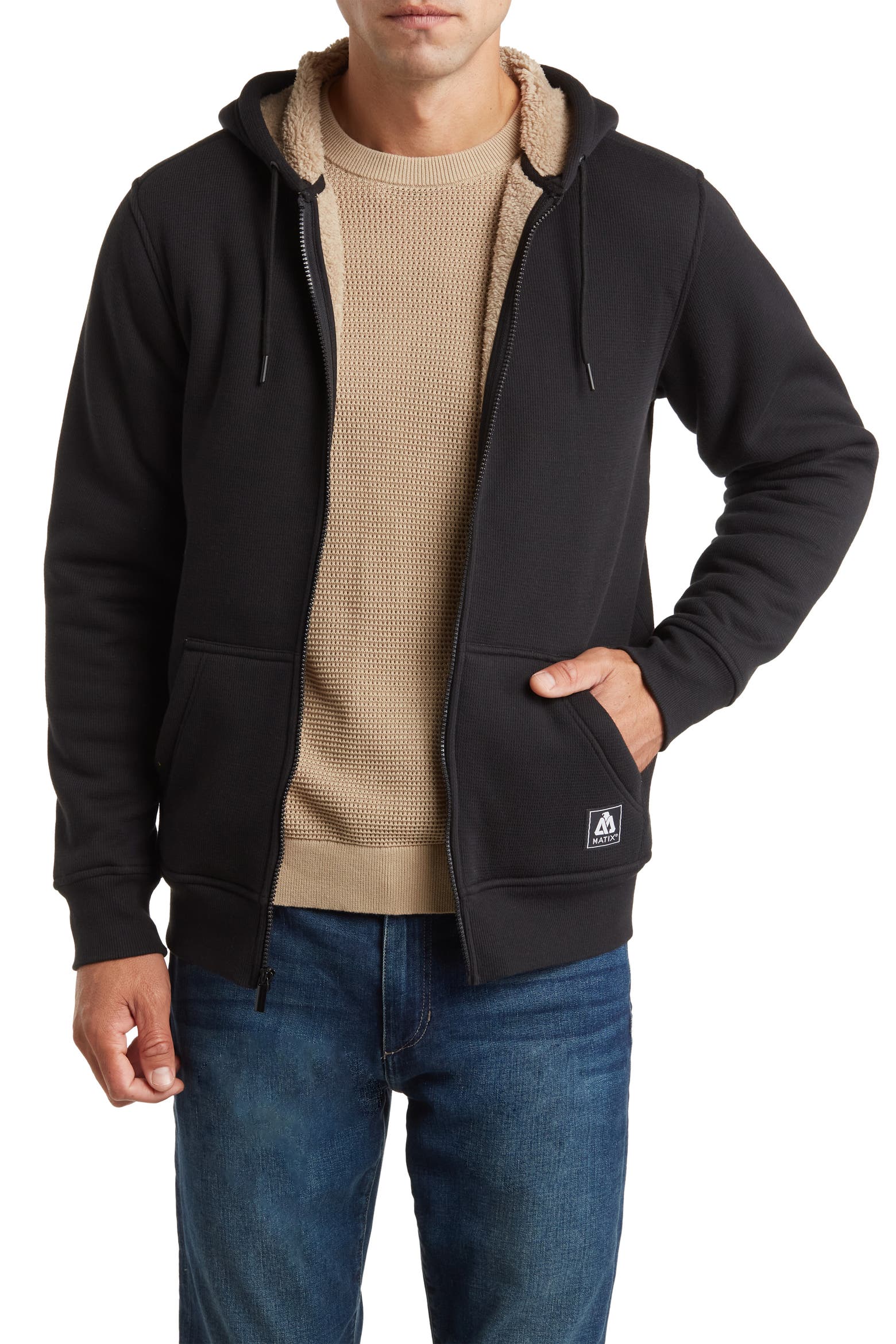 5271 Postcode MATIX High Pile Fleece Thermal Zip-Up Hoodie (Men) | Nordstromrack