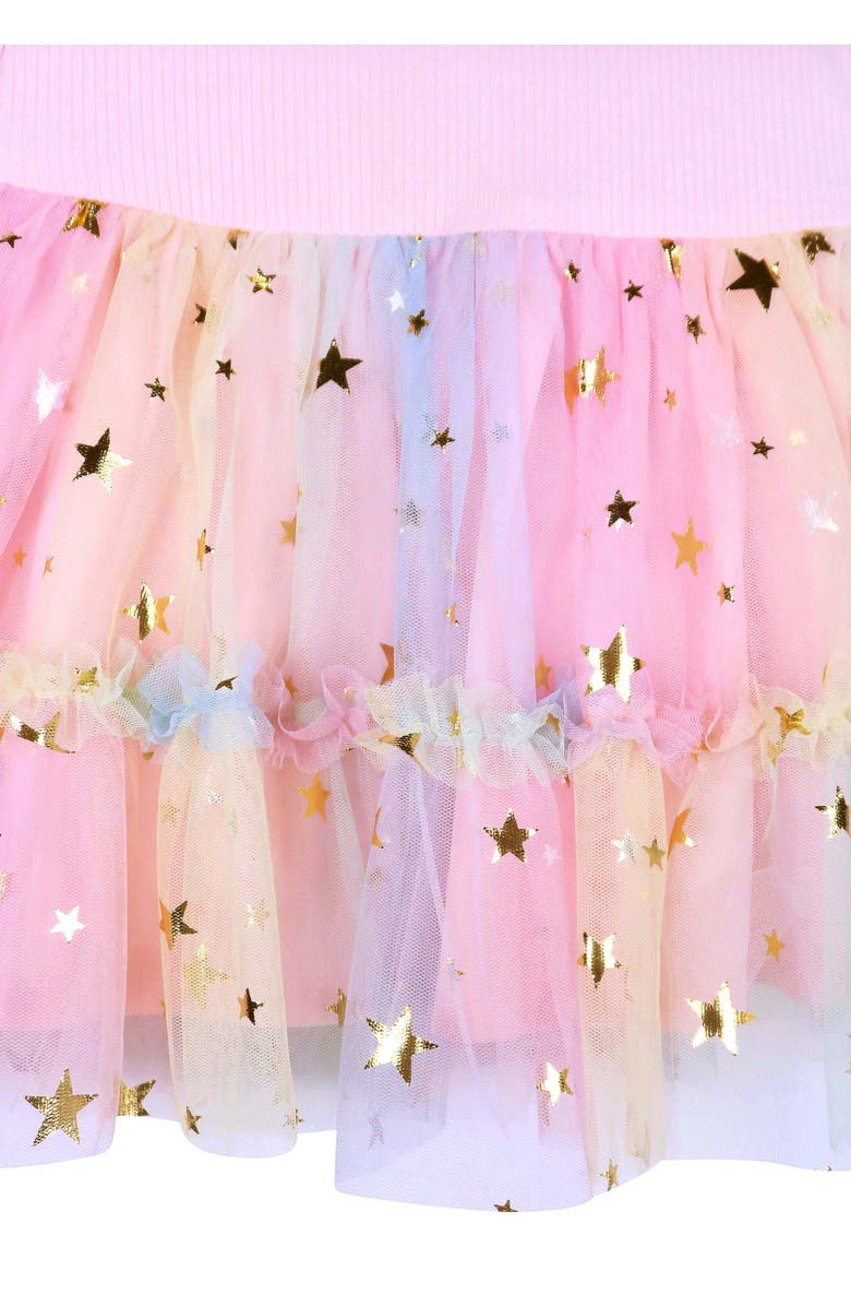 Zunie Kids' Birthday Girl Ombré Mesh Dress, Alternate, color, Pink Multi