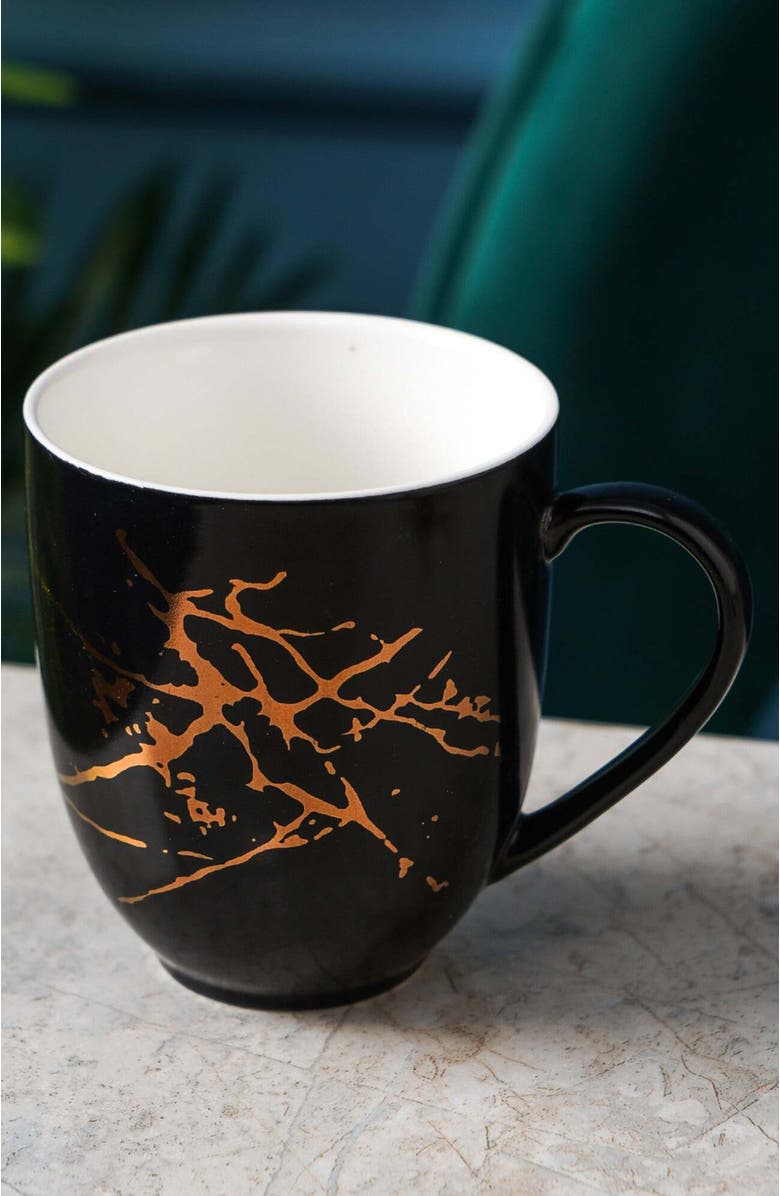 Stone Lain Zora Porcelain 4-Piece Mug Set, Alternate, color, Black