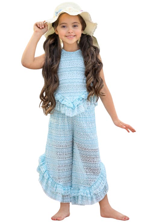 Girls Sway My Way Lace Top and Ruffle Pants Set (Toddler, Little Kid & Big Kid)