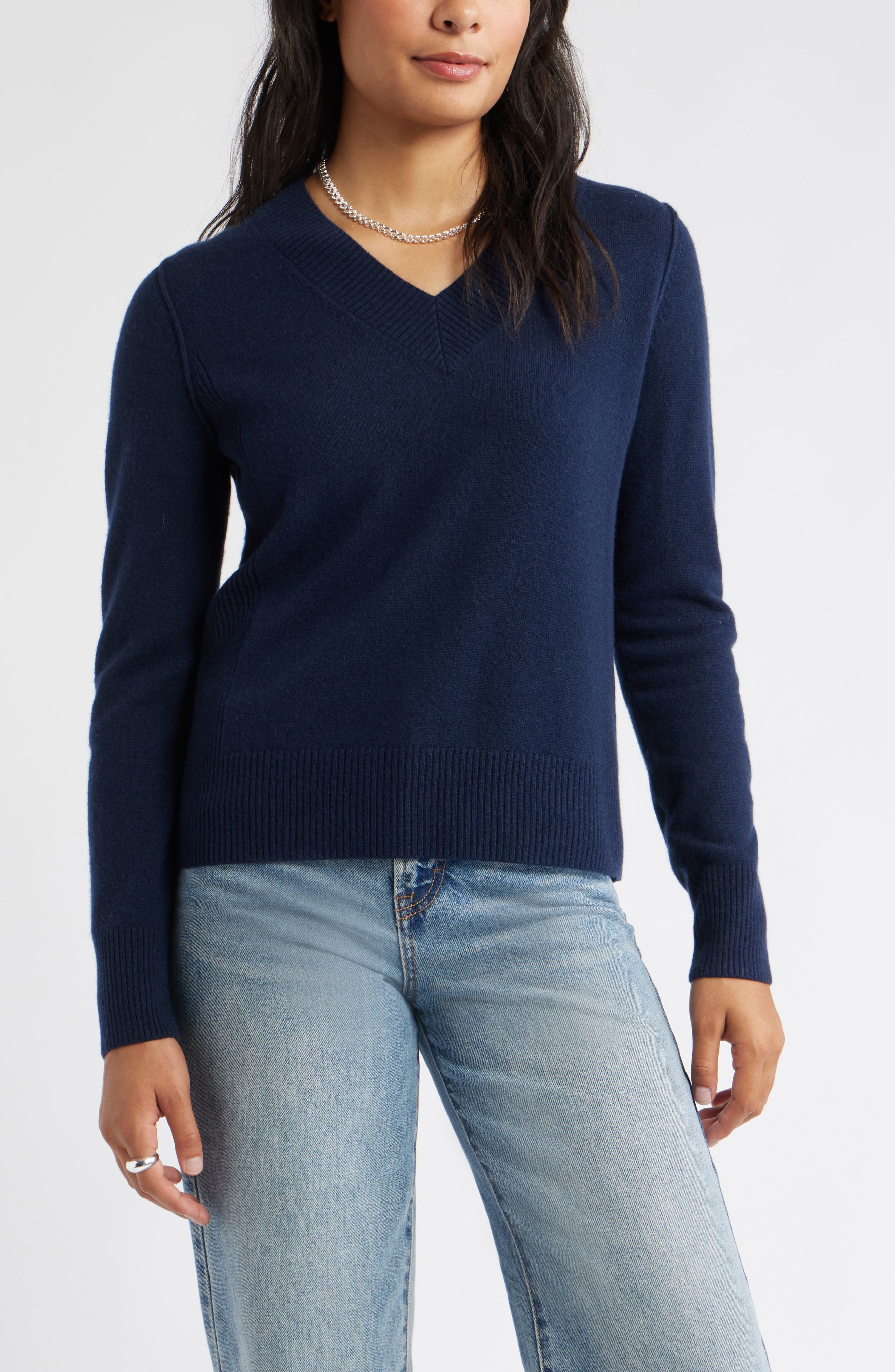 Caslon® V-Neck Wool & Cashmere Sweater