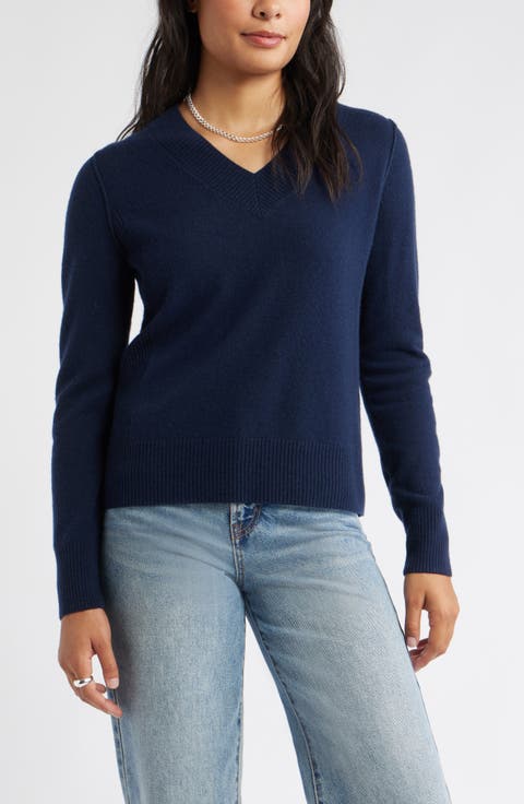V-Neck Wool & Cashmere Sweater