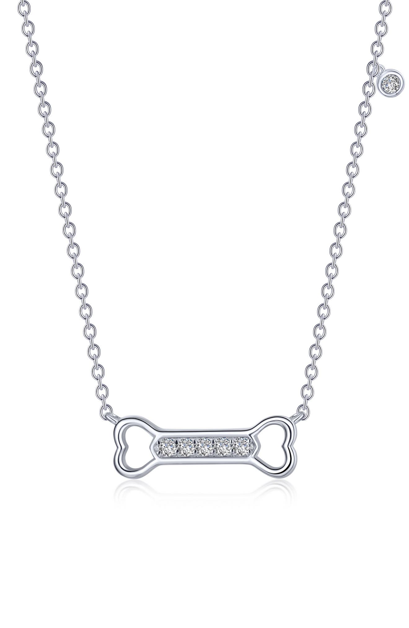 Lafonn Simulated Diamond Dog Bone Pendant Necklace