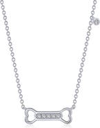 Lafonn Simulated Diamond Dog Bone Pendant Necklace