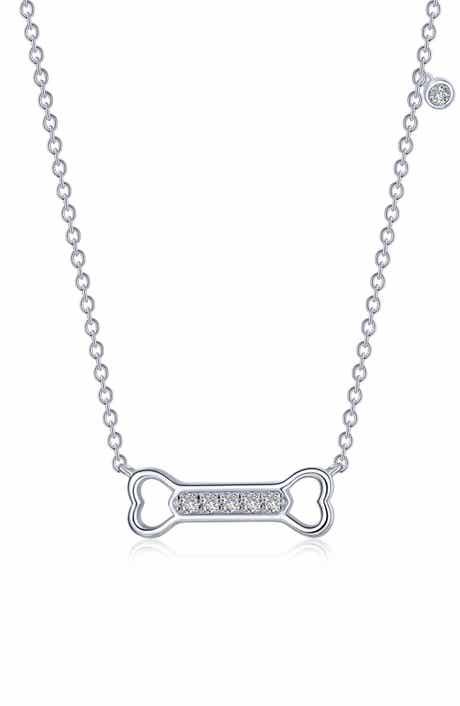 Lafonn Simulated Diamond Dog Bone Pendant Necklace