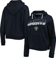 '47 Women's '47 Black New Orleans Saints Color Rise Kennedy Notch Neck Pullover Hoodie