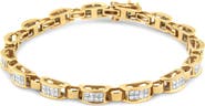Haus of Brilliance 14K Yellow Gold 2 1/2 Cttw Princess-Cut Diamond Link Tennis Bracelet - 7.25"