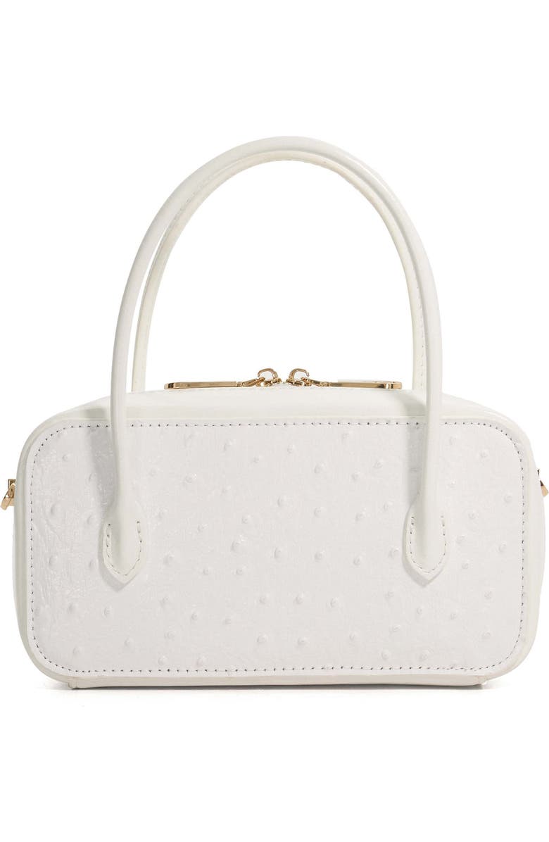 Dune London Song Leather To Handle Bag, Alternate, color, White