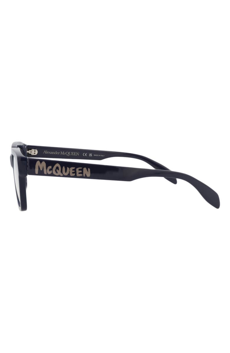 McQueen 54mm Rectangular Optical Glasses, Alternate, color, Blue Blue Transparent