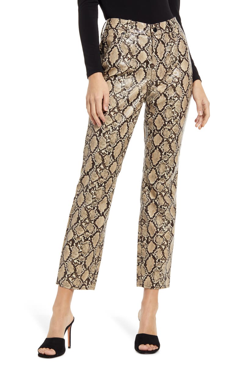 Good American Good Classic Snakeskin Print Pants, Main, color, 