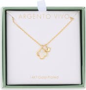 ARGENTO VIVO Mother of Pearl Clover Duo Necklace