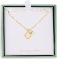ARGENTO VIVO Mother of Pearl Clover Duo Necklace